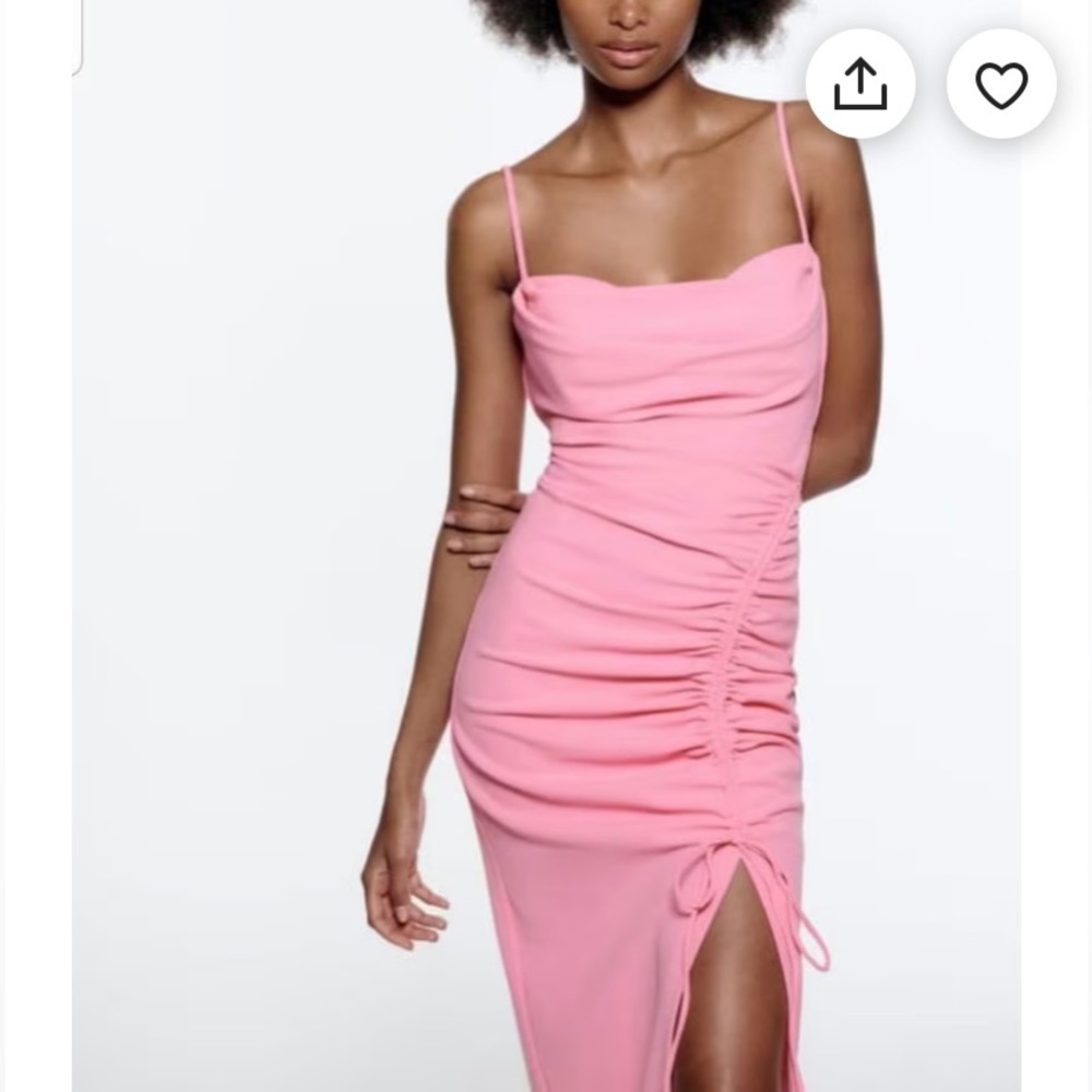 Midi Pink Dress with Slit